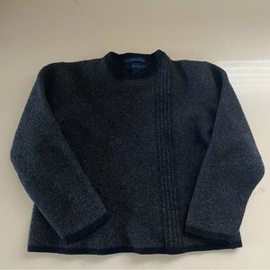 Material London Dark Gray Kids Sweater Stripe Design 100% Wool Size M